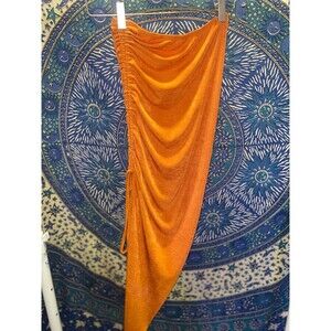Orange body con maxi convertible skirt